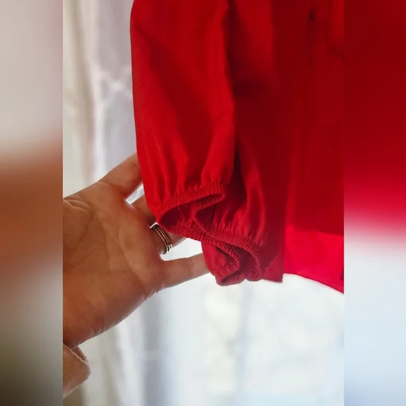 SHEIN Off Shoulder Red Peplum Top - Picture 4 of 5